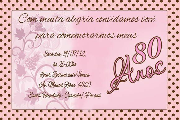 Convite Especial (50 unid+ frete)